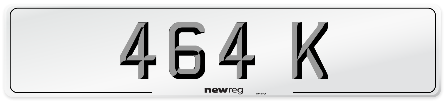 464 K Number Plate from New Reg